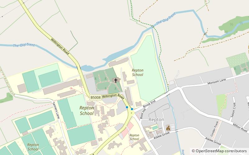 Repton Abbey location map