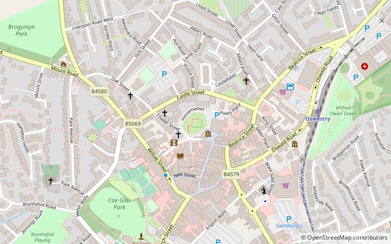 Oswestry Castle location map