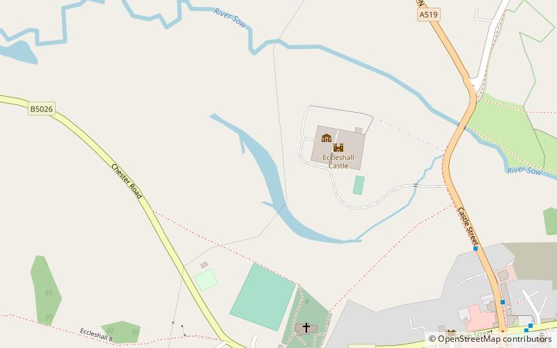 eccleshall castle location map