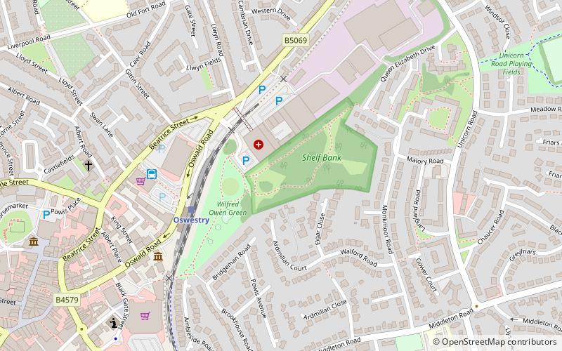 shelf bank oswestry location map