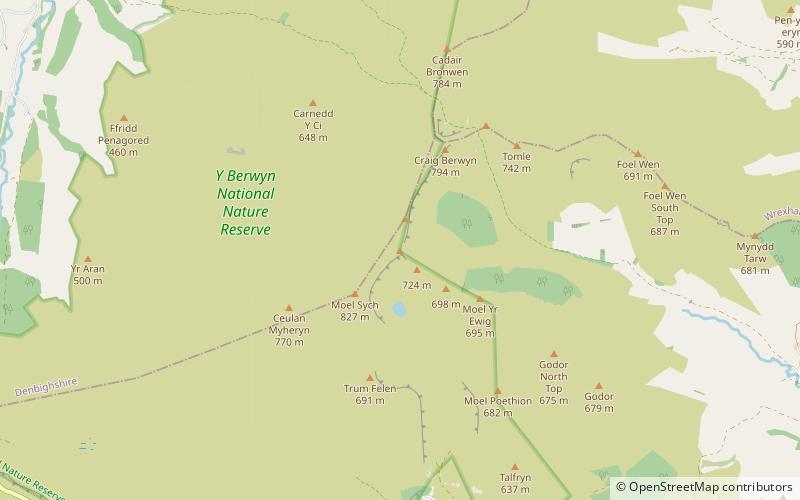 Cadair Berwyn North Top location map