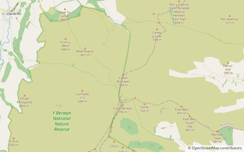 Pen Bwlch Llandrillo location map
