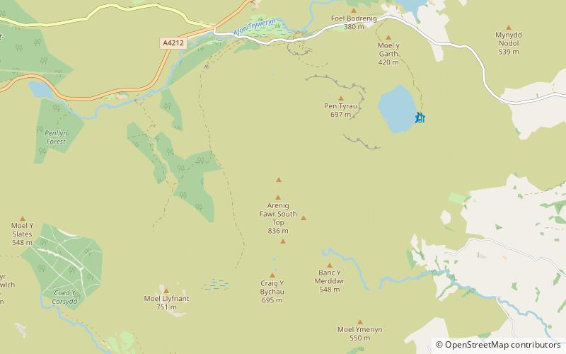 arenigs snowdonia national park location map