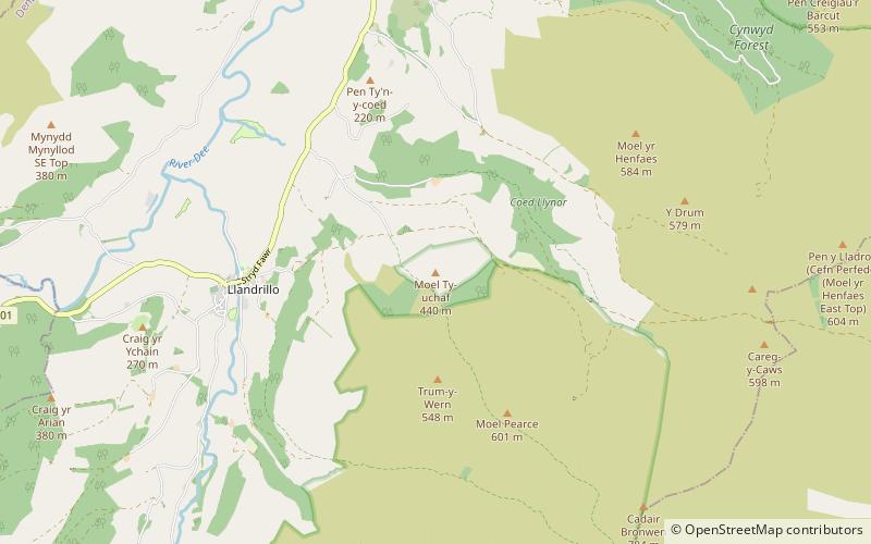 Moel Tŷ Uchaf location map