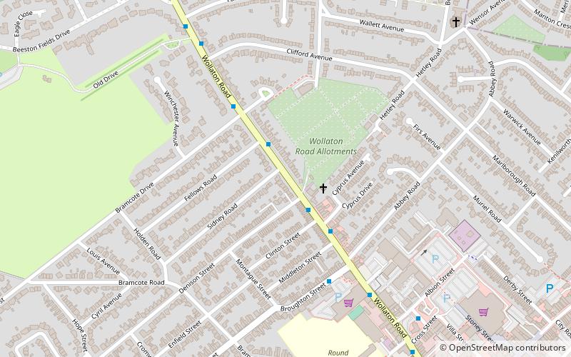 Wollaton Road location map