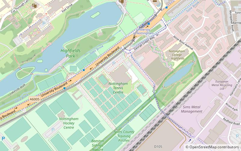 Nottingham Tennis Centre location map