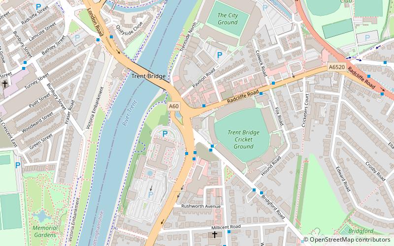 Trent Bridge Inn location map