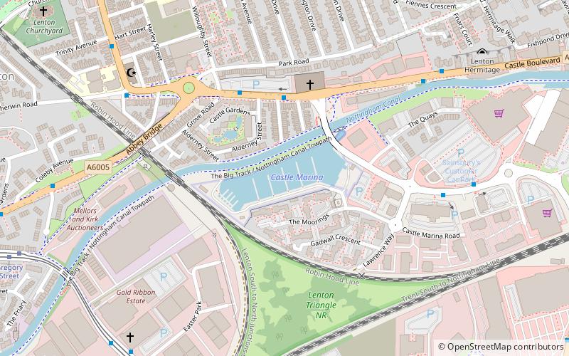 Nottingham Castle Marina location map