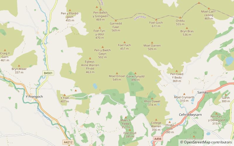 Moel Emoel location map