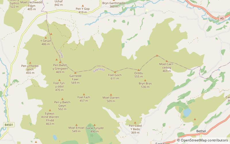 Foel Goch location map