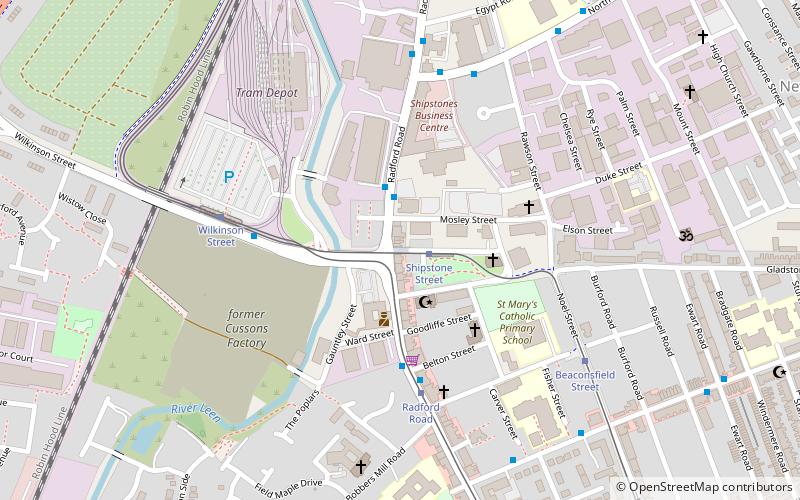 Shipstone Street tram stop location map