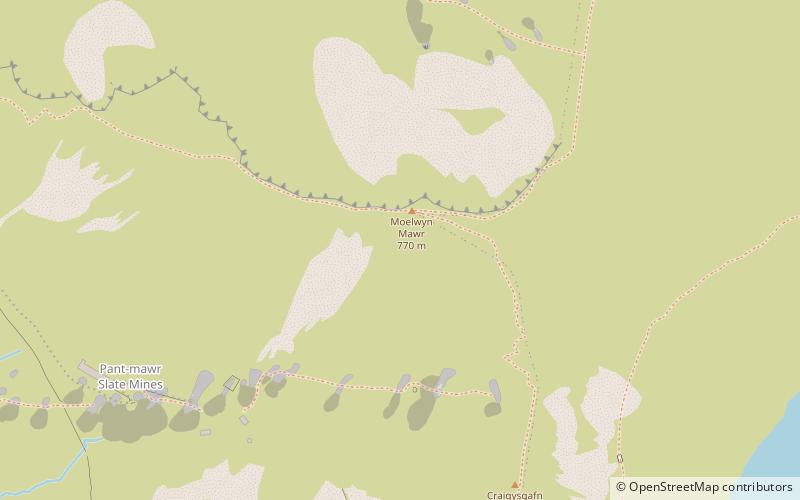 Moelwyn Mawr North Ridge Top location map