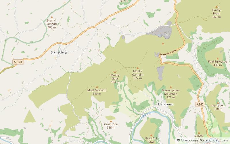 Moel y Gaer location map