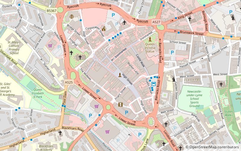Newcastle-under-Lyme Guildhall location map