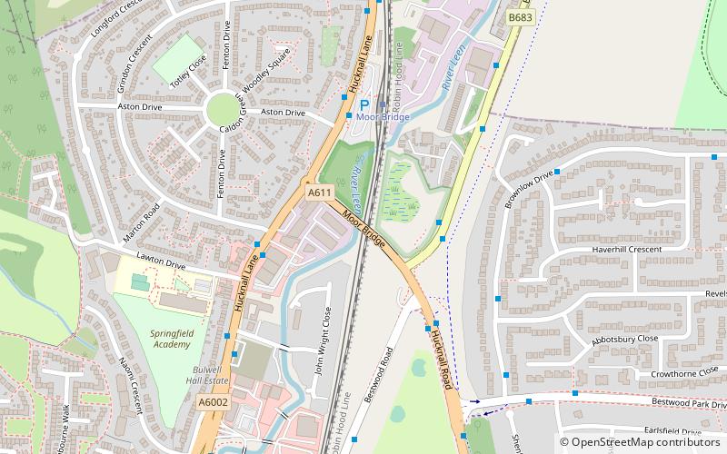 Moor Bridge tram stop location map