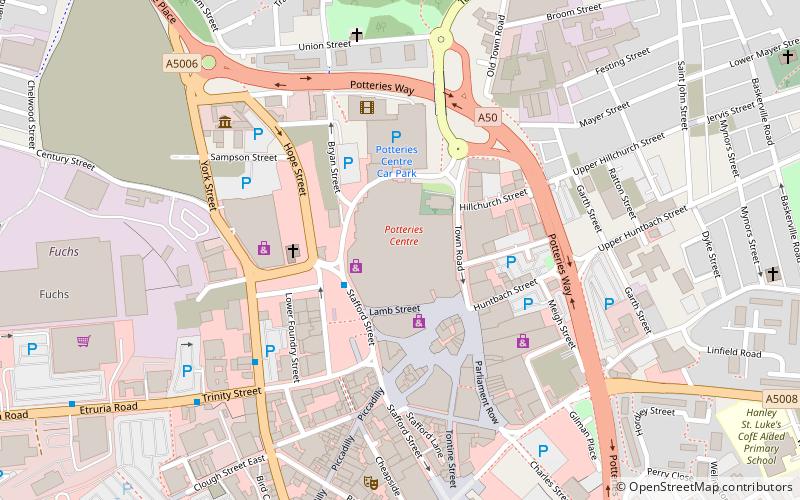 Potteries Shopping Centre location map