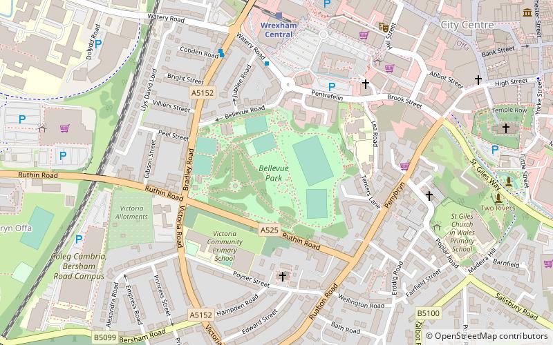 Parks and open spaces in Wrexham location map