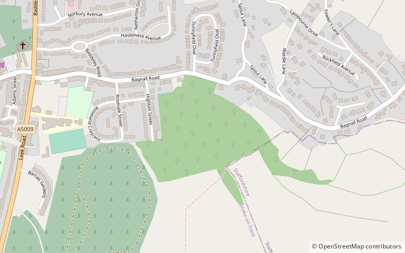 Bagnall Road Wood location map