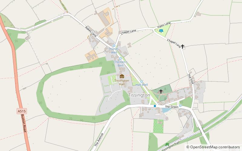 Tissington Hall location map
