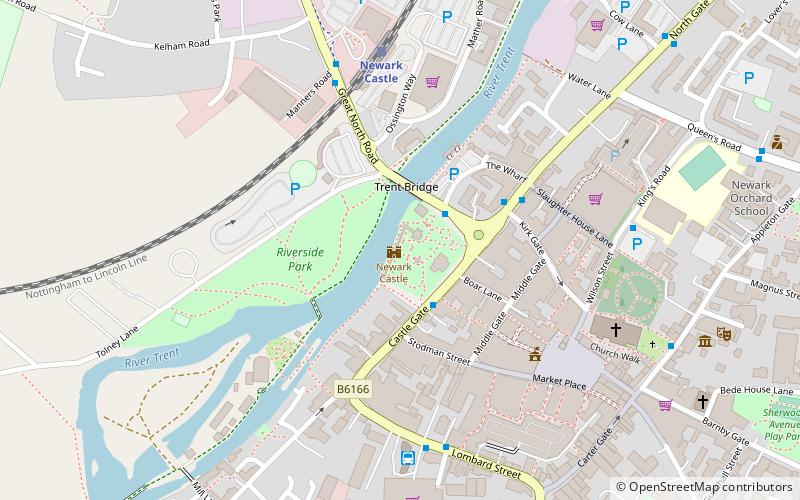 Newark Castle location map