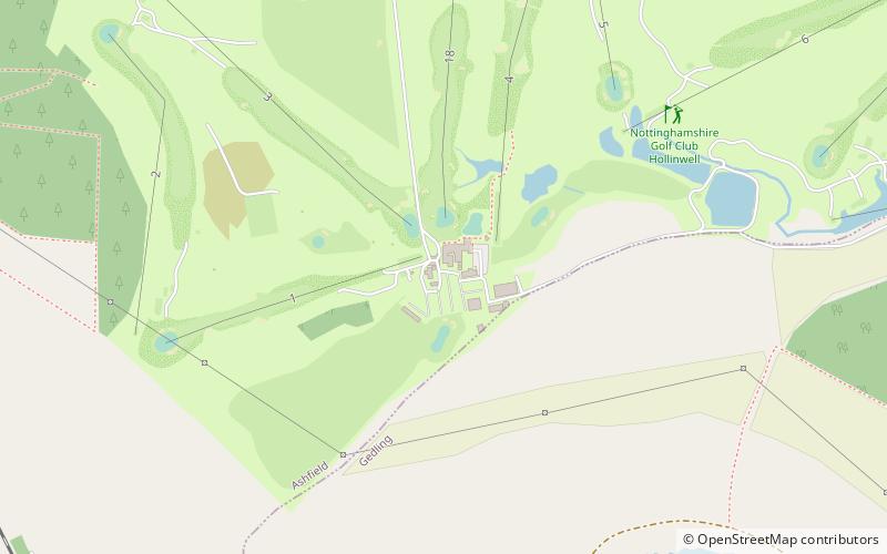 notts golf club kirkby in ashfield location map
