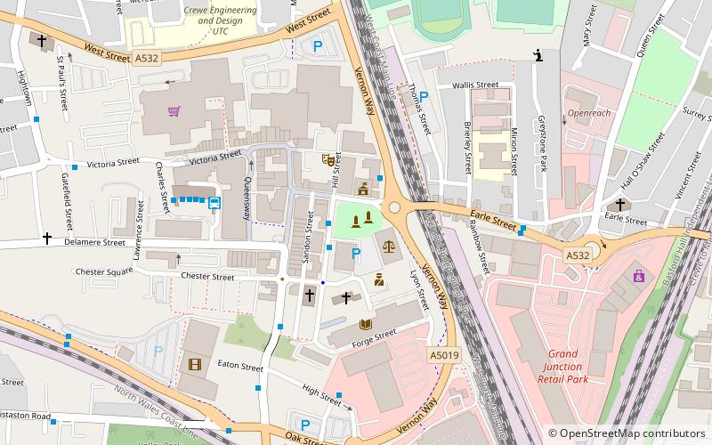 Crewe War Memorial location map