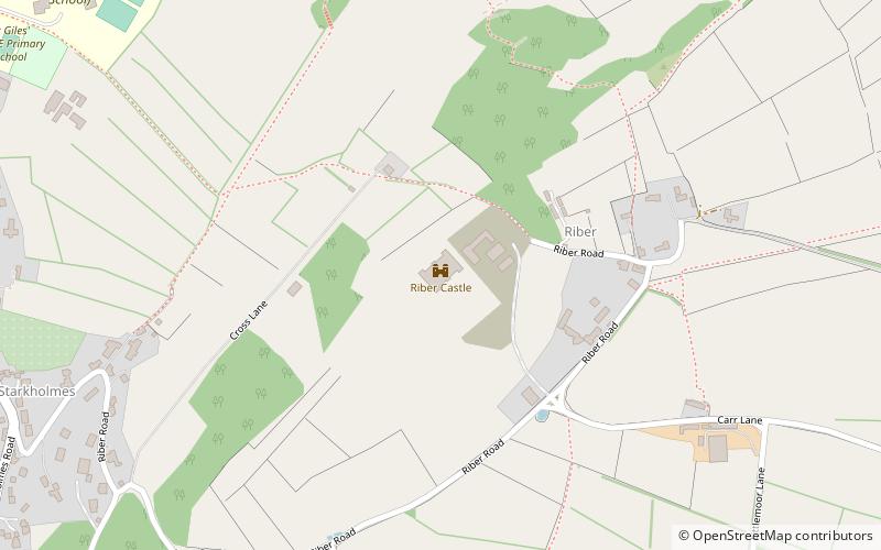 Riber Castle location map