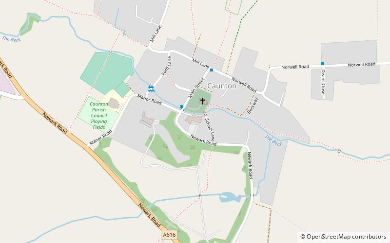 Caunton Beck location map