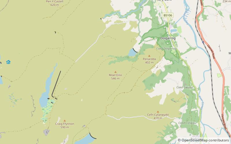 moel eilio snowdonia national park location map