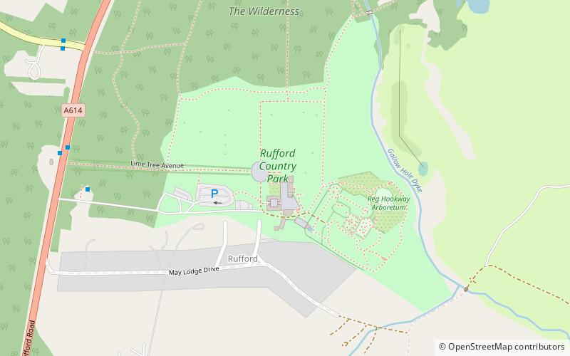 Rufford Abbey location map