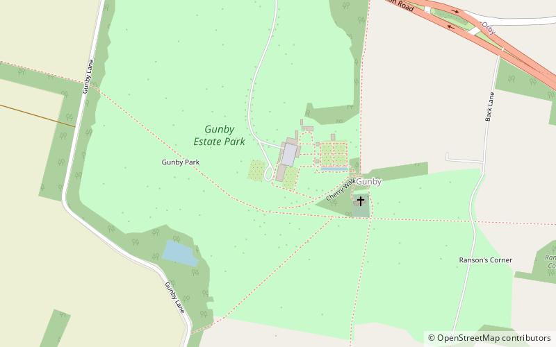 Gunby Hall location map