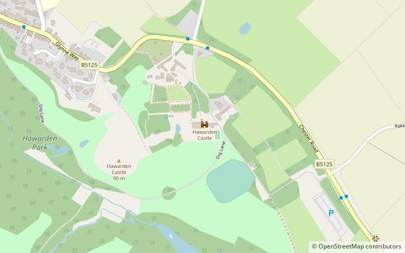 Hawarden Castle location map