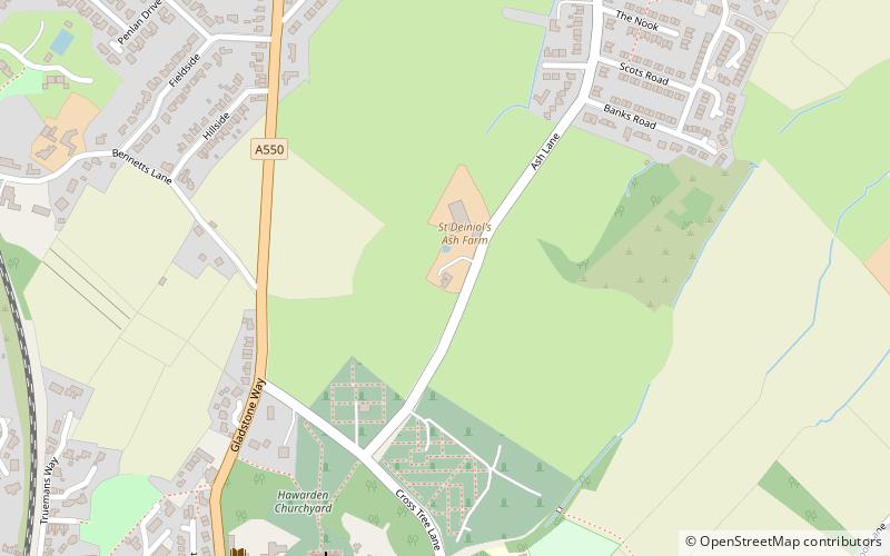 St Deiniols Ash location map