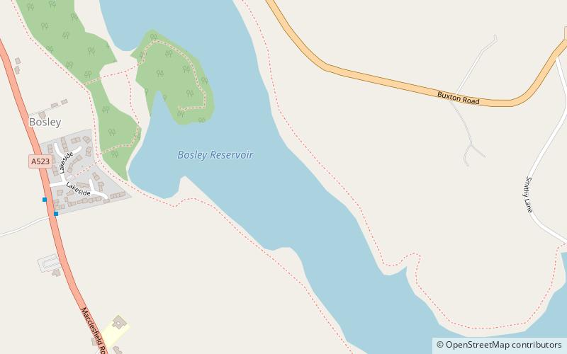 Bosley Reservoir location map