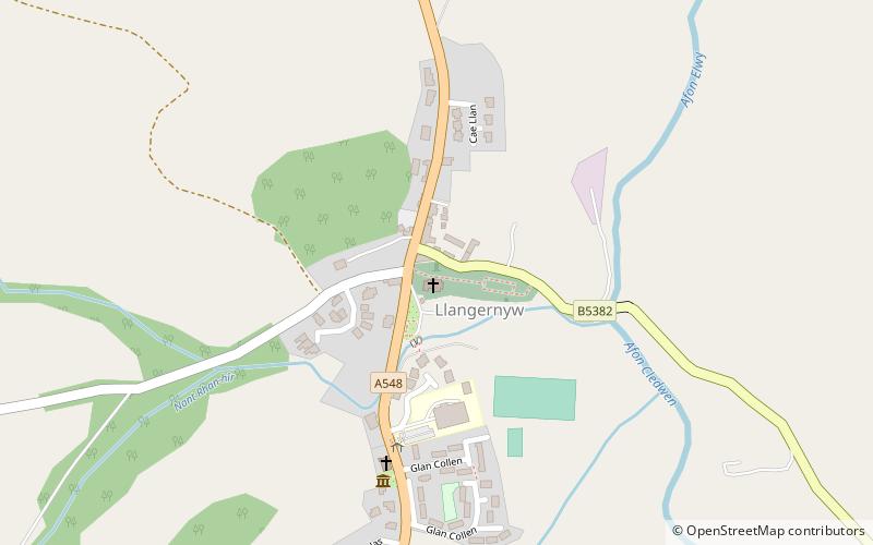 Llangernyw Yew location map