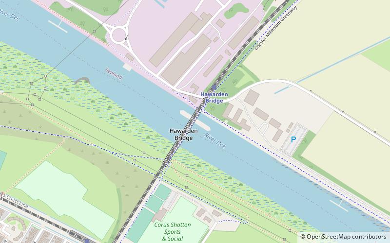 Hawarden Bridge location map