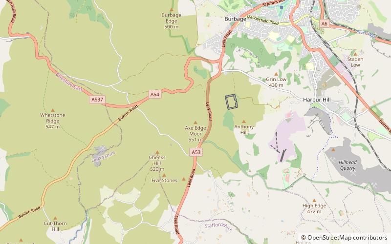 Axe Edge Moor location map