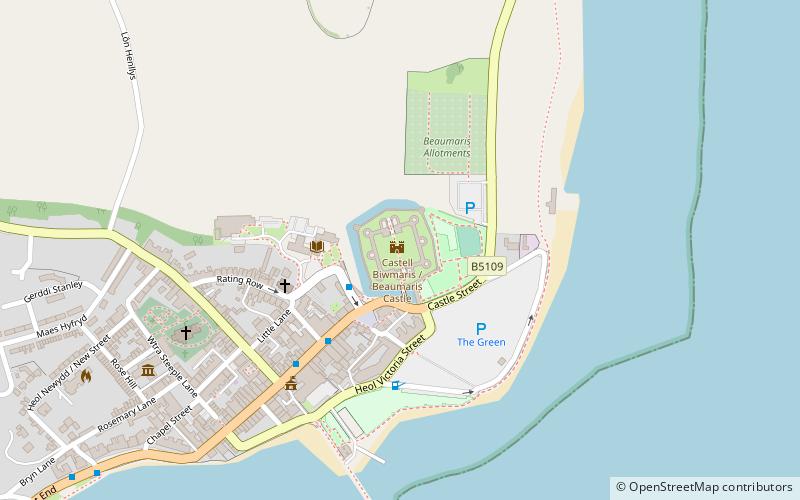 beaumaris town walls anglesey location map