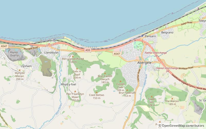 Gwrych Castle location map