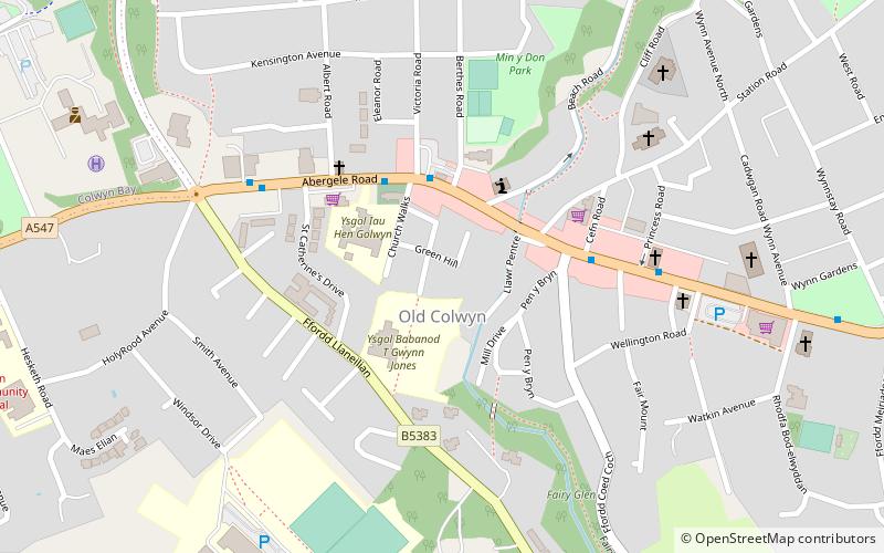 Old Colwyn location map