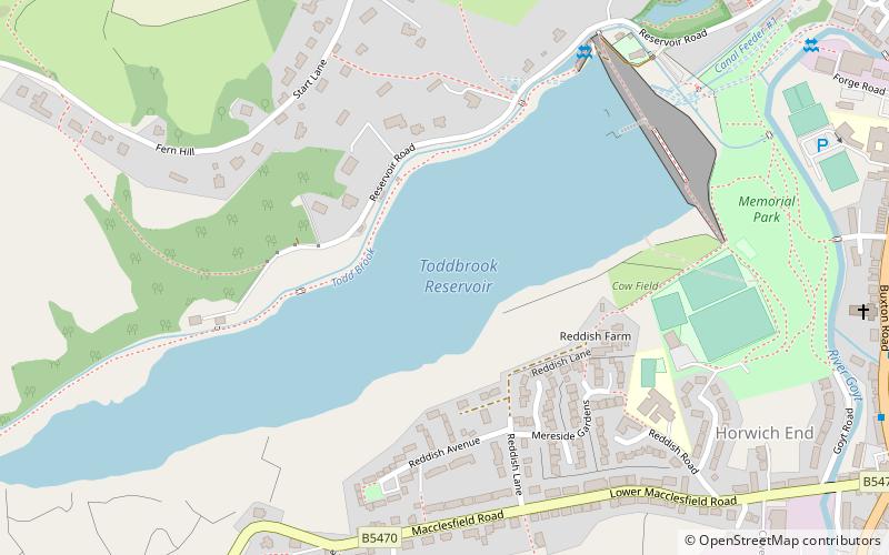 Toddbrook Reservoir location map