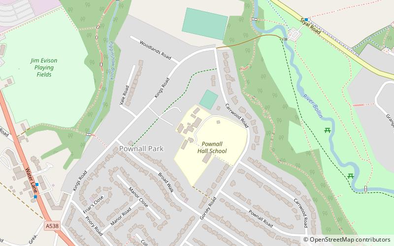 Pownall Hall location map