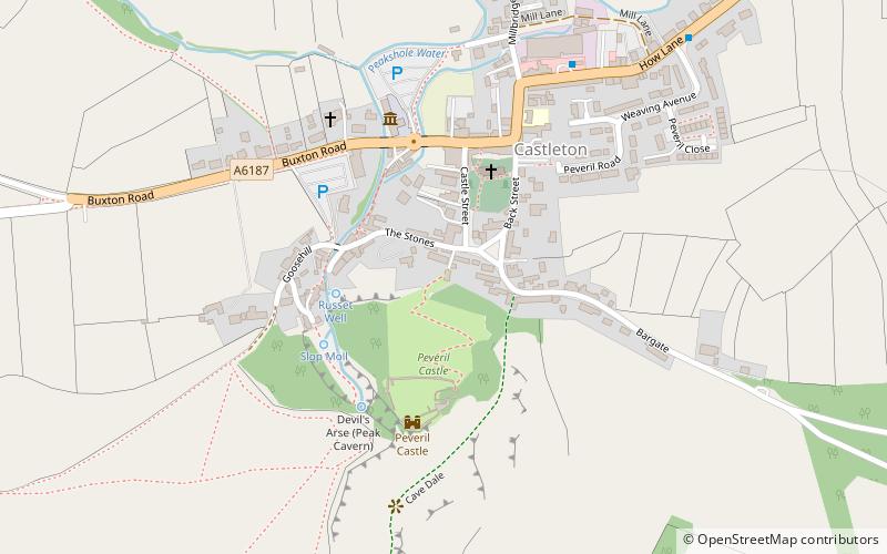 Peveril Castle location map
