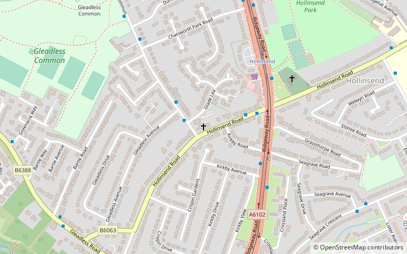 Gleadless War Memorial location map