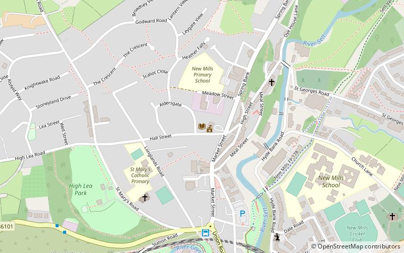 New Mills Library location map