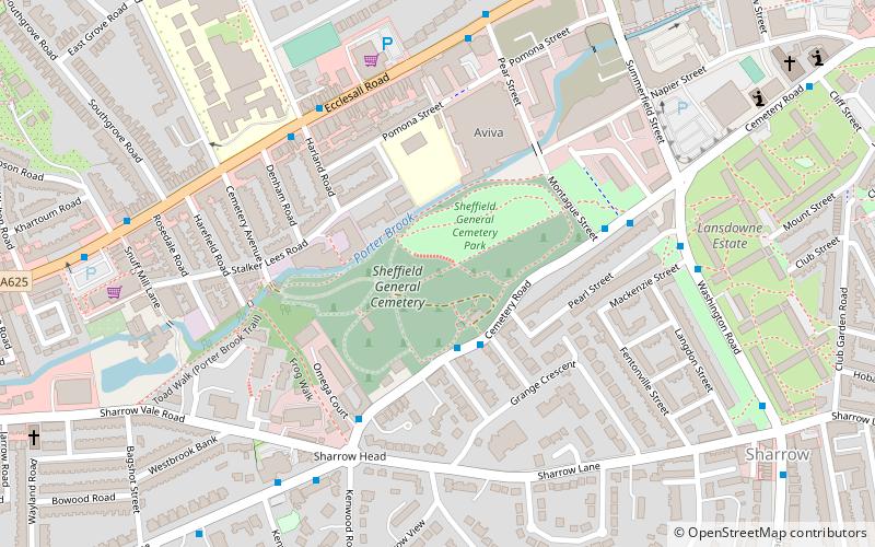 Sheffield General Cemetery location map