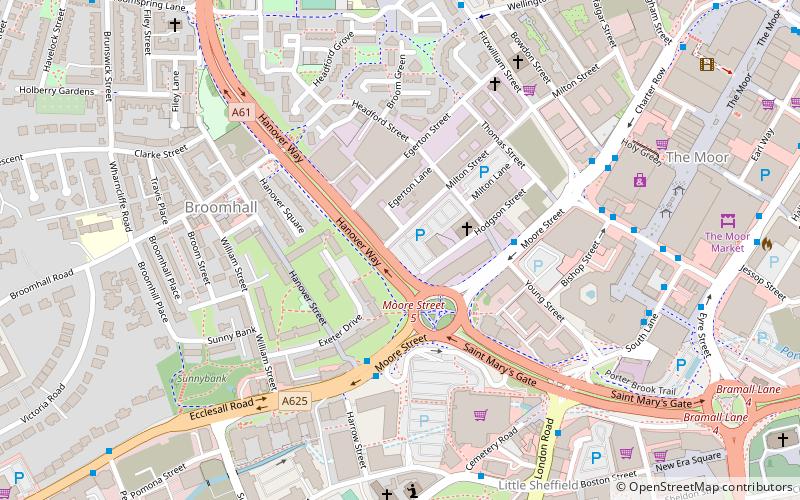 Sheffield Inner Ring Road location map