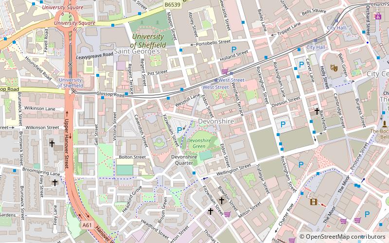 Pinstone Street location map