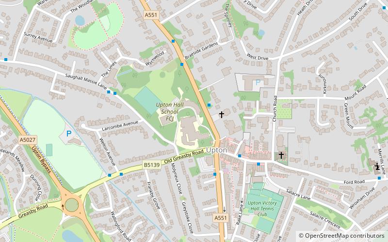 Upton Hall location map