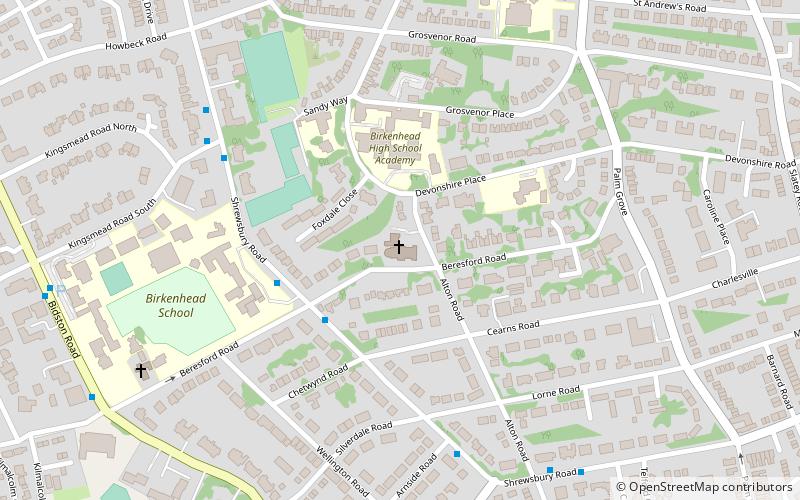 Trinity with Palm Grove Church location map